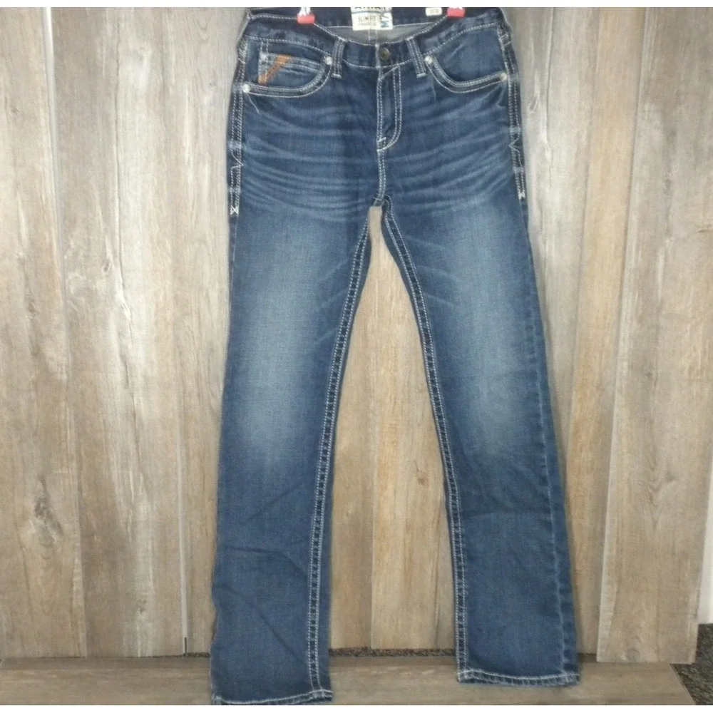 Ariat Jeans Mens 33x38 Blue M7 Rocker Stretch Coltrane Stackable Straight Slim - Picture 3 of 14